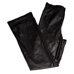 Zara Black Vegan Leather Pants L – Chic Straight Leg | Fall Staple, Sleek Fit